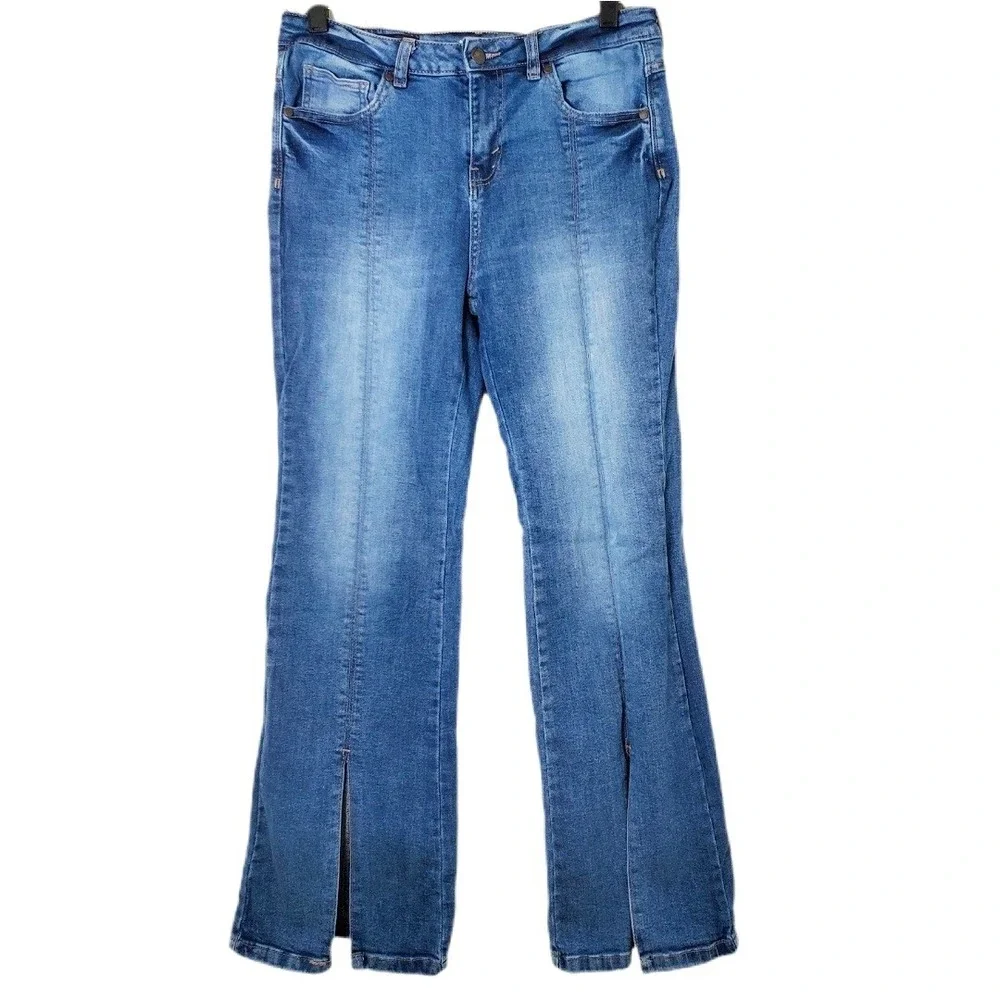 By Habitual Girls Stretch Denim Split Seam Hem Bootcut Flare Jeans Tween Size 16